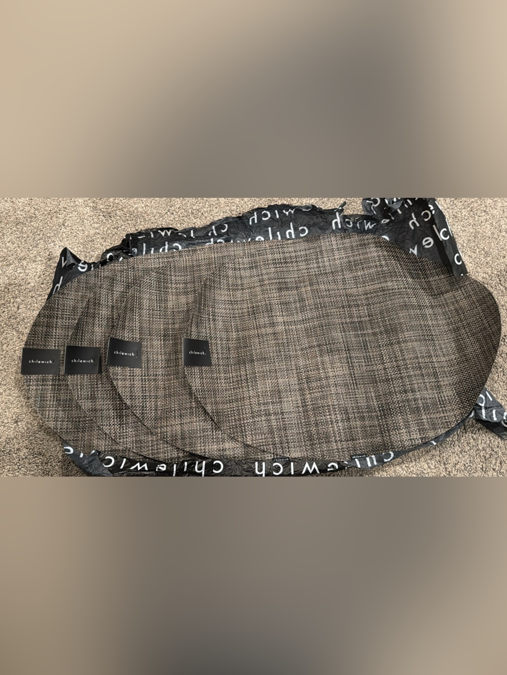 4 Chilewich Mini Basket Weave Placemats in Dark Walnut- 14" X 19.25" Oval